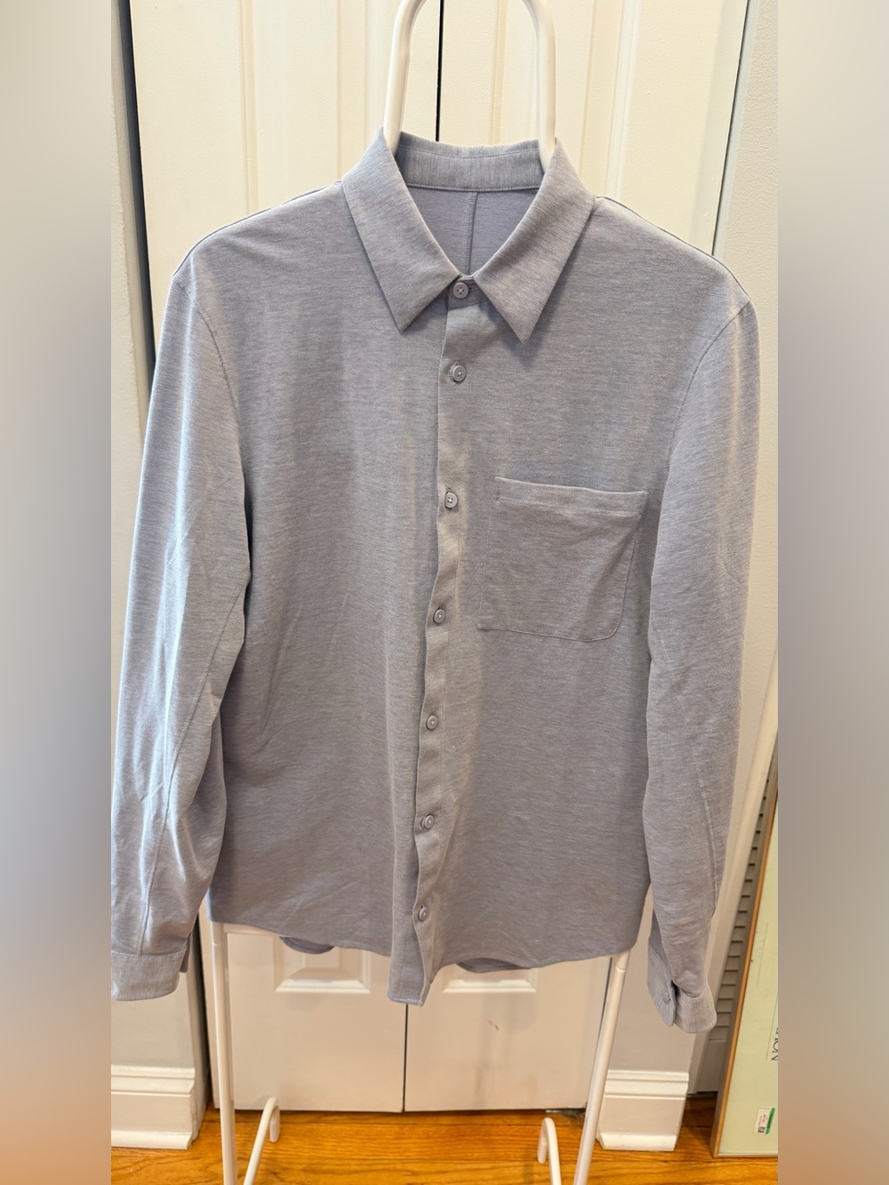 Lululemon Commission Long Sleeve Button Up Stretch Shirt Blue Gray Men's M